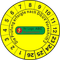P0138 Prüfplakette Geprüft nach DGUV Vorschrift 3 Logo 