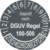 P0048 Prüfplakette geprüft nach DGUV Regel 100-500 