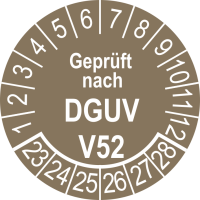 P0049 Prüfplakette geprüft nach DGUV Vorschrift 52 