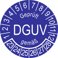 P0051 Prüfplakette geprüft gemäß DGUV 