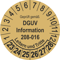 P0063 Prüfplakette DGUV Information 208-016 Leitern und Tritte 