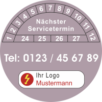 P0068 Prüfplakette nächster Servicetermin mit Logo und Firma 