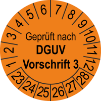 P0107 Prüfplakette geprüft nach DGUV Vorschrift 3 