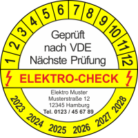P0110 Prüfplakette Elektro check vde Firma 
