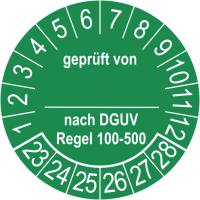 P0131 Prüfplakette geprüft von nach DGUV Regel 100-500 