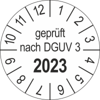 P0136 Prüfplakette geprüft nach DGUV 3 Jahreszahl 