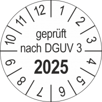 P0136 Prüfplakette geprüft nach DGUV 3 Jahreszahl 