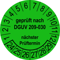 P0143 Prüfplakette Prüfung DGUV 209-030 